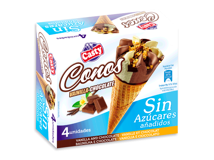 Cono Vainilla y Chocolate Sin Azúcares Añadidos